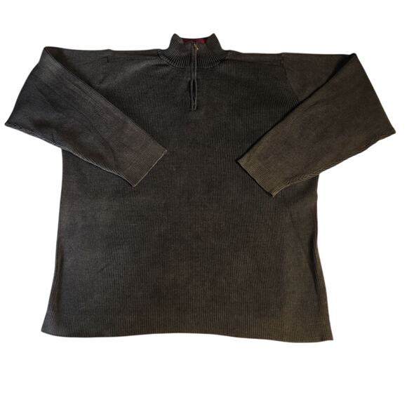 Levi's Men's Zip Collar Size XL Sweater Distressed Green/Black Very Warm Camping - Picture 1 of 5